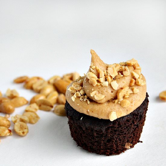 GF Chocolate Peanut Butter Cupcakes