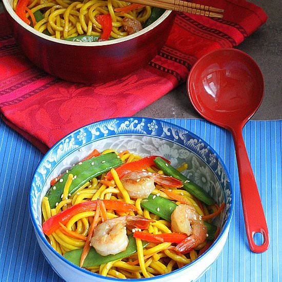 Shrimp Stir-Fry Lo Mein Noodles