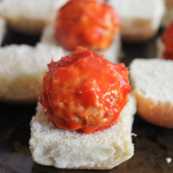 Cheesy Buffalo Chicken Meatballs