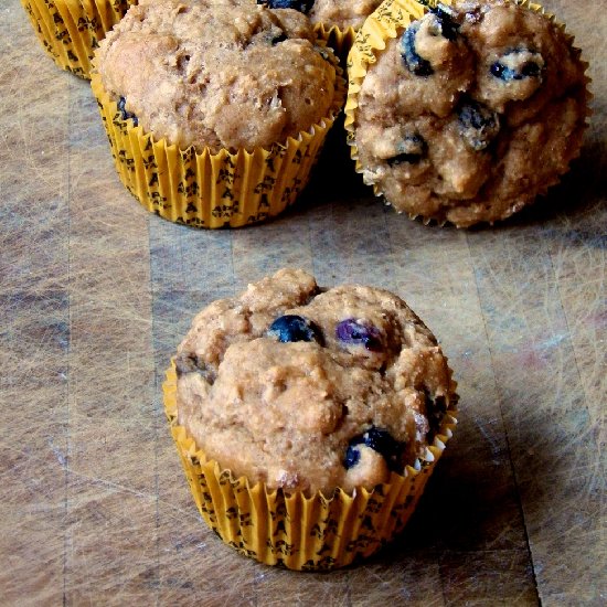 Banana Walnut Blueberry Muffins