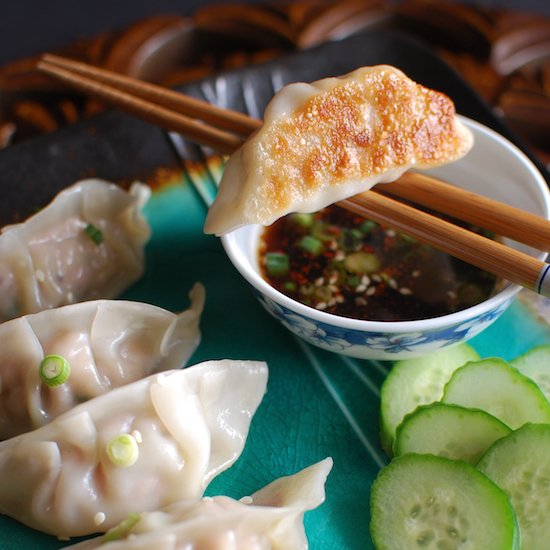 Pan-Fried Ginger Chicken Dumplings