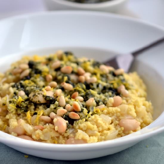 White Bean & Pesto Millet Risotto