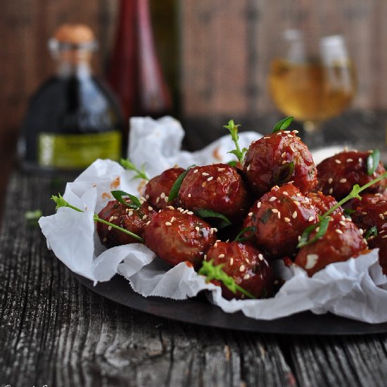 Saucy Asian Sesame Meatballs