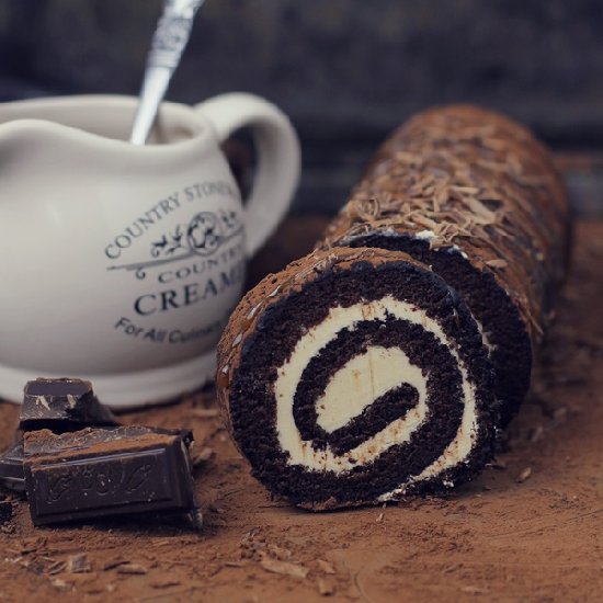 Chocolate and Caramel Roulade