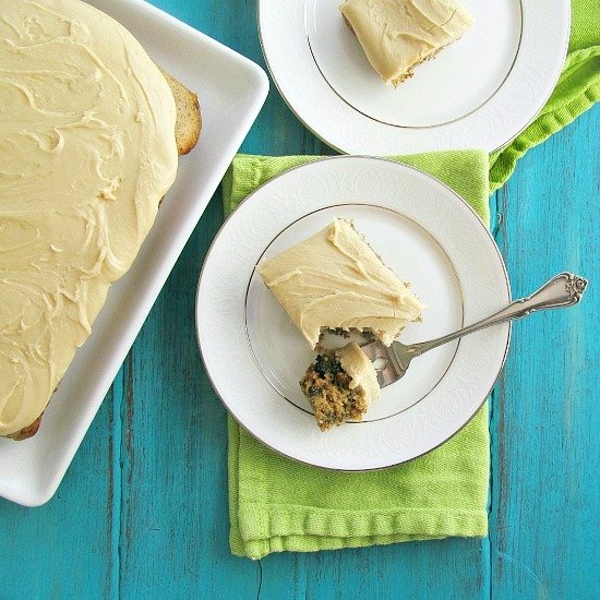 Caramel Frosted Banana Walnut Cake