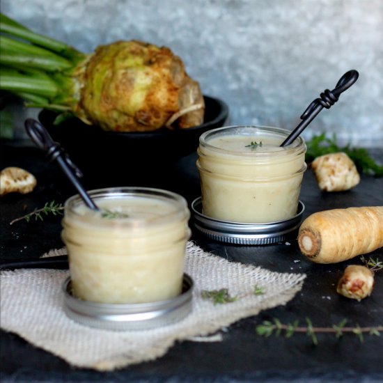 Parsnip and Celery Root Soup