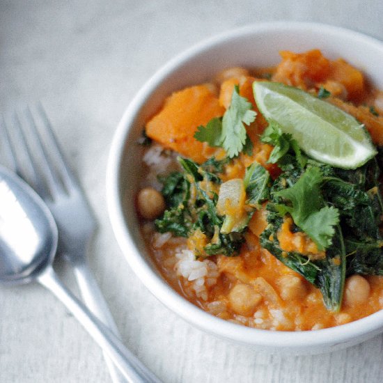 Vegan Kale Squash Curry