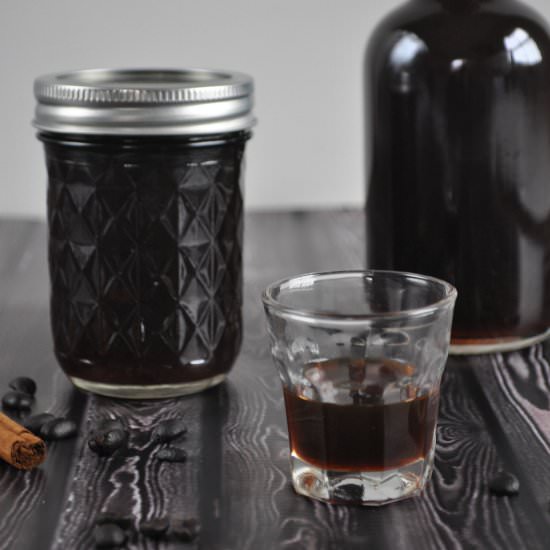 Homemade spiced coffee liqueur