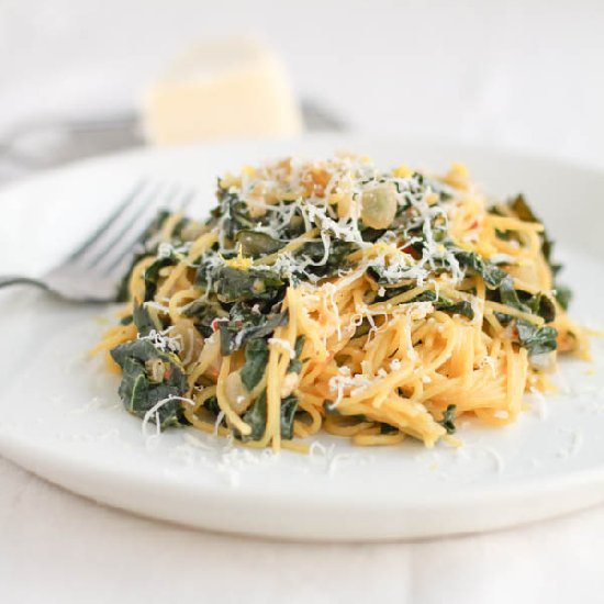 Quinoa Pasta with Kale and Lemon