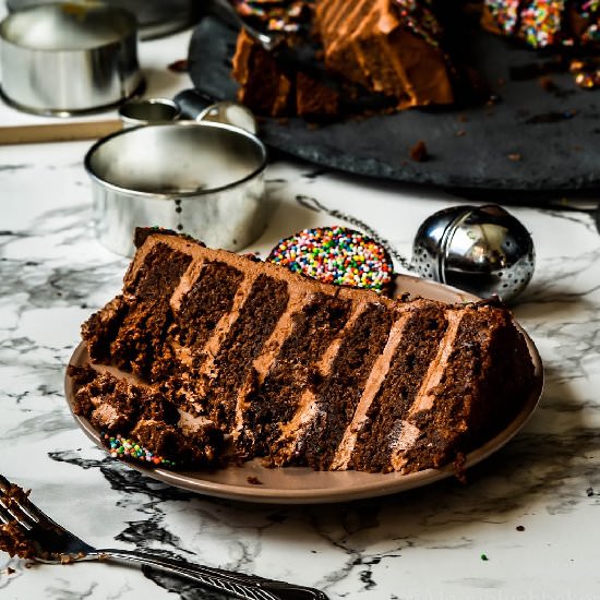 Giant chocolate freckle cake