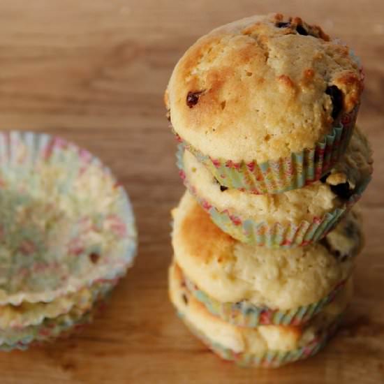 Dried Cherry Cheesecake Muffins