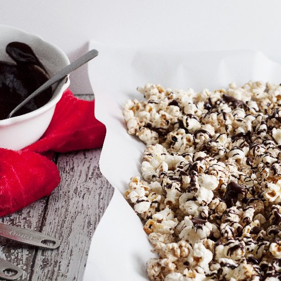 Kettle Corn with Chocolate Drizzle