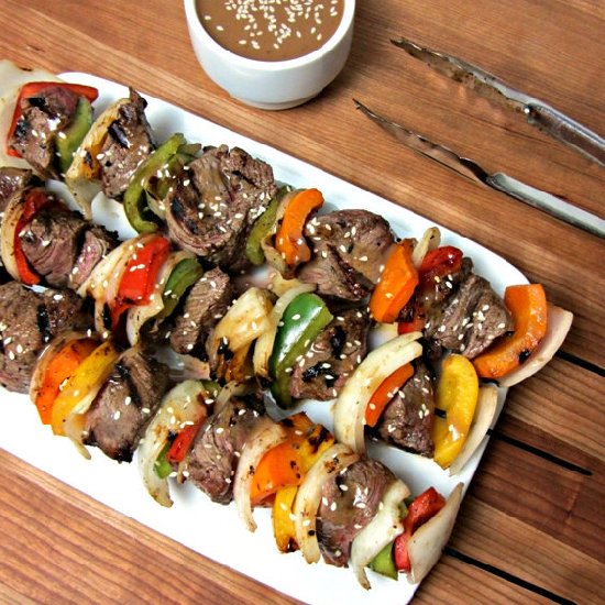 Sesame Ginger Beef Kebabs