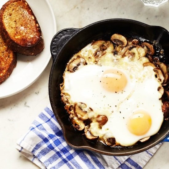 Baked Eggs with Mushrooms