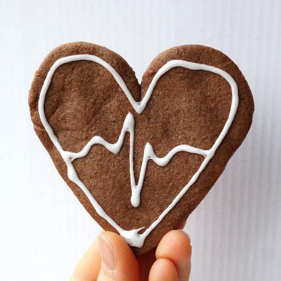 ECG/EKG Heart Cookies