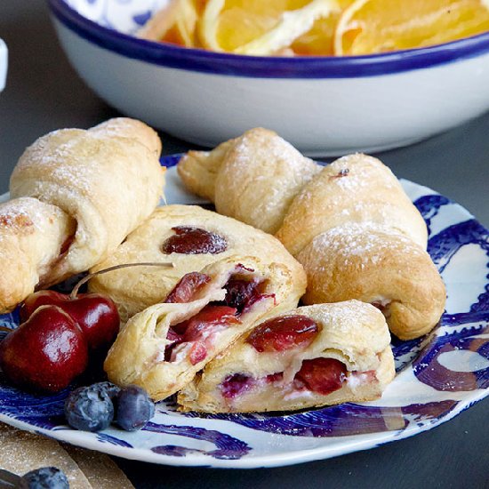 Fruit filled croissants