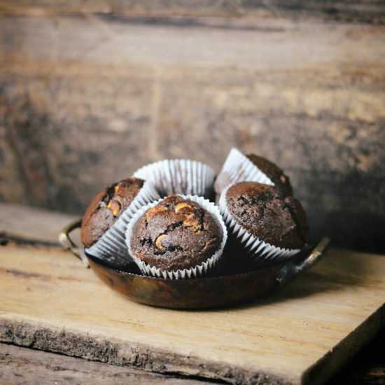 Triple Chocolate Raspberry Muffins