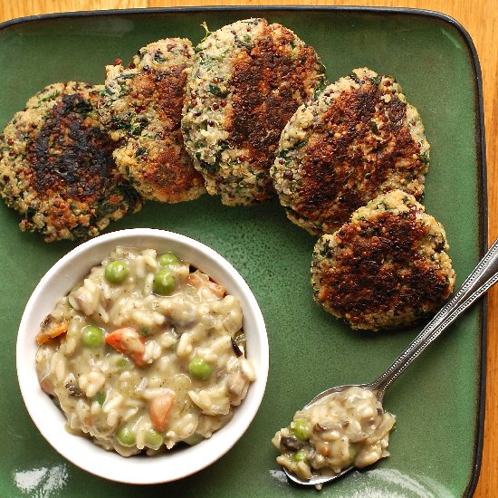 Quinoa Cakes & Veggie Soup