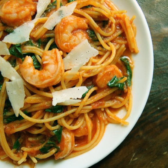 Shrimp Scampi with Spinach