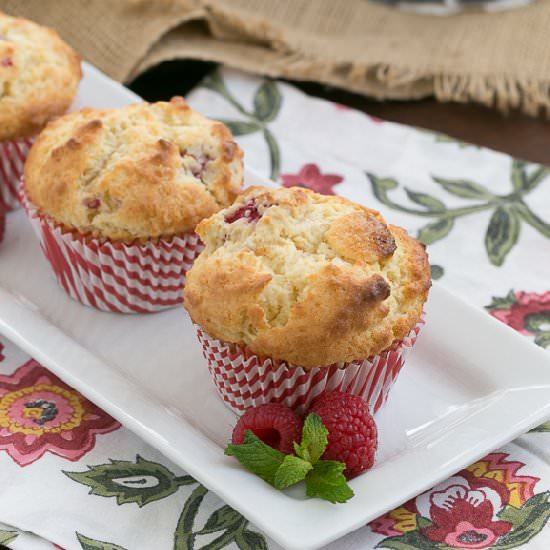 Raspberry and White Chocolate Muffin