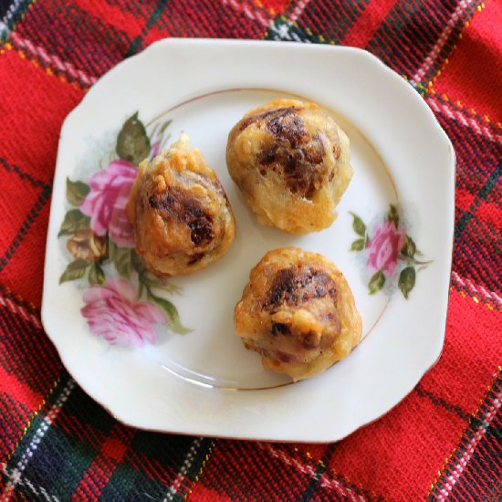 Beer battered haggis balls