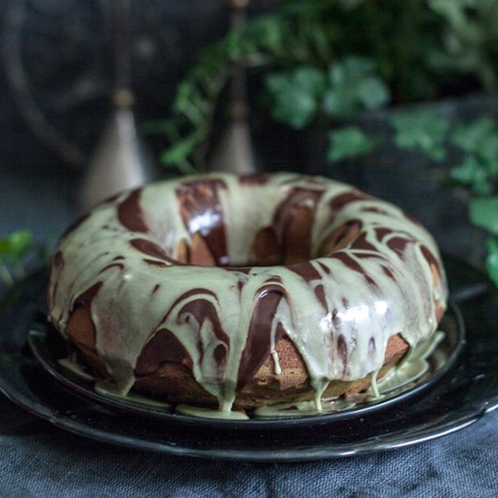 Chocolate and Matcha Tea Cake