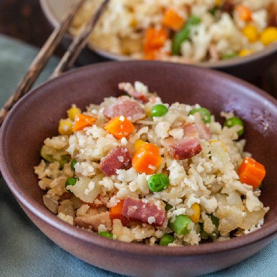 Paleo Cauliflower Bacon Fried Rice