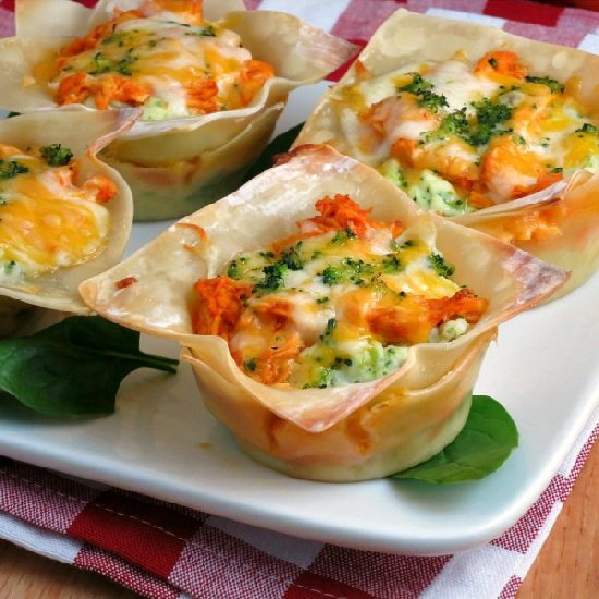 Buffalo Chicken Lasagna Cups