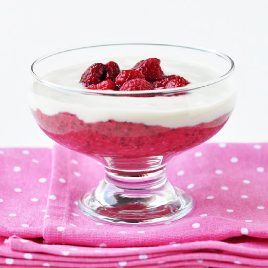 Raspberry chia pudding