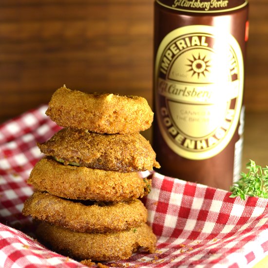 Porter-Battered Thyme Onion Rings