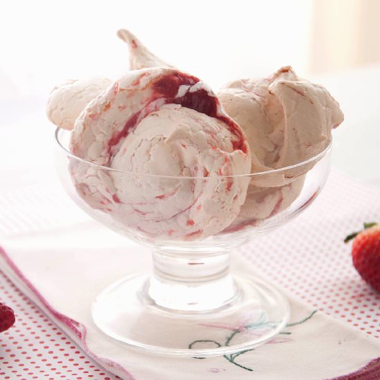 Strawberry Rose Meringue Cookies