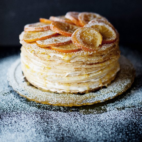 Gluten-Free Crêpes Suzette Cake