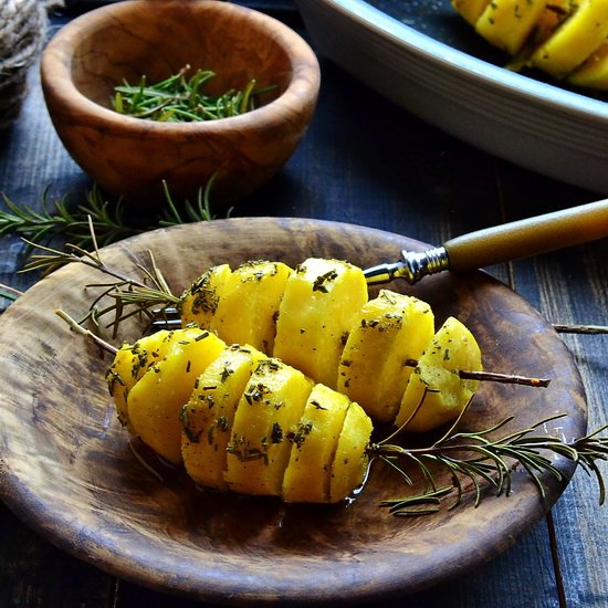 Baked Potato on Rosemary Skewers