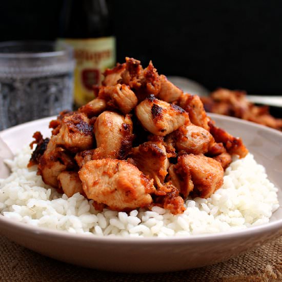 Skillet BBQ Chicken Nuggets