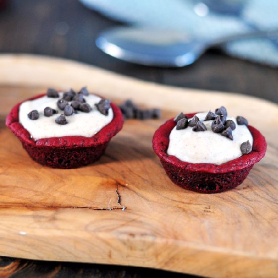 Red Velvet Cannoli Cookie Cups