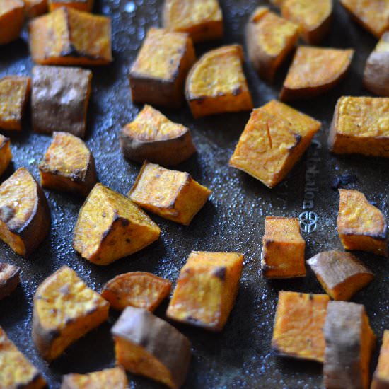 Curried, Caramelized Sweet Potatoes