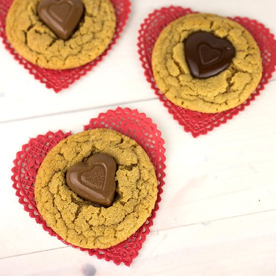 Peanut Butter Heart Cookies