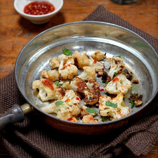 Roasted Cauliflower with Chilies