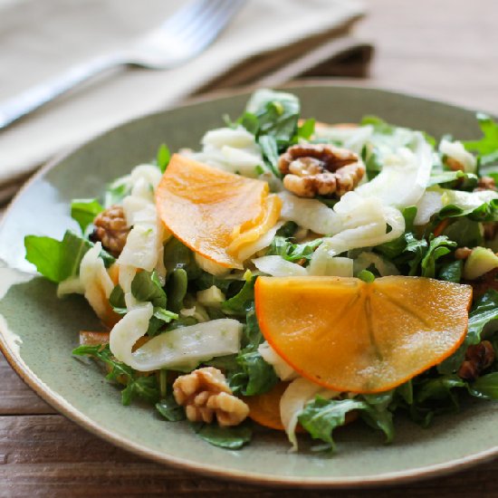 Fennel Persimmon Walnut Salad