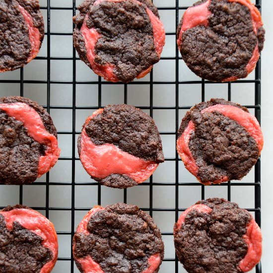 Raspberry Cheesecake Brownie Bites