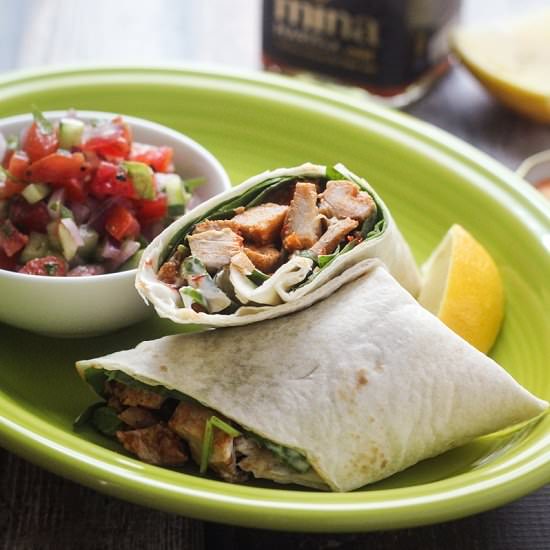 Healthy Moroccan Chicken Wrap