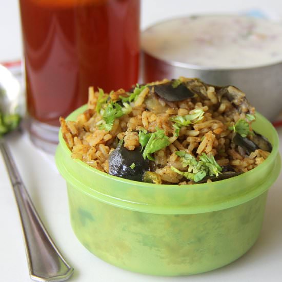 Eggplant Pulav / Brinjal Fried Rice