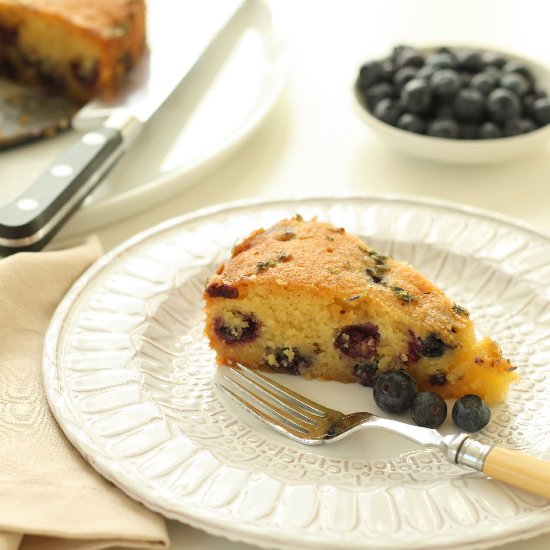 Blueberry & Lavender Polenta Cake