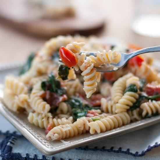 Fusilli Pasta with Spinach