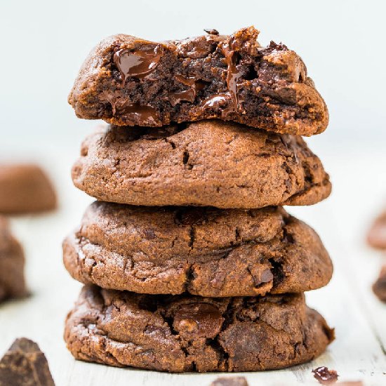 Quadruple Chocolate Pudding Cookies