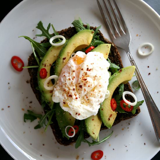 Poached Egg and Avocado Sandwich