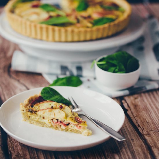 Apple, Ham & Camembert Quiche