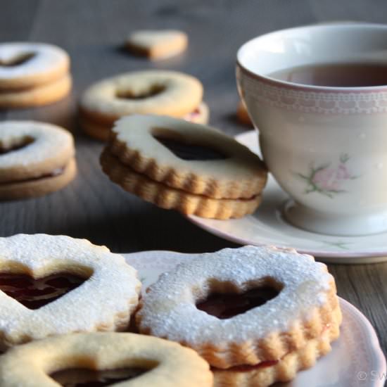 Valentine Heart Jam Cookies