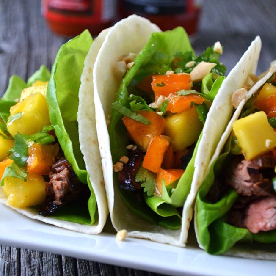 Spicy Orange Beef Tacos