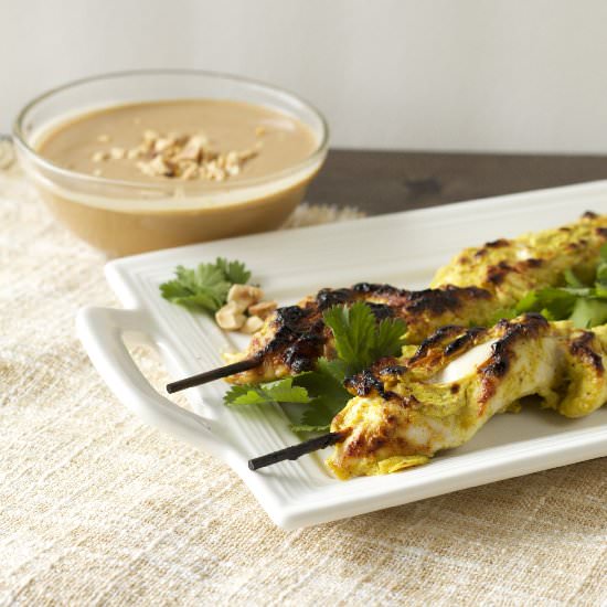 Healthy Chicken Satay Skewers